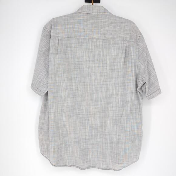 Alfani Mens Regular Fit Gray Grey Button Down Short Sleeve Shirt - Size XXL -GUC - Picture 2 of 10